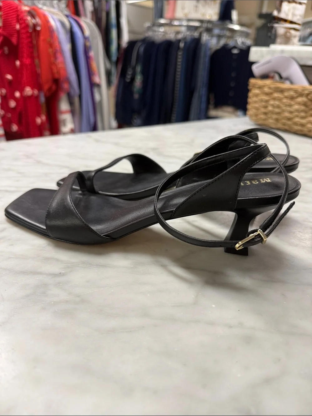 Anthropologie | Maeve Black Square Toe Kitten Heels Size 9 - Picture 5 of 12